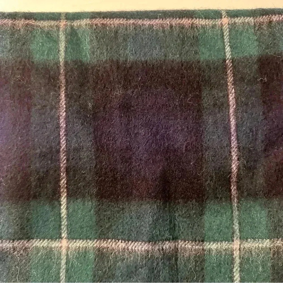 Clans Scotland Green & Navy Blue 100% Lambswool Scarf - Picture 4 of 6